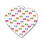 Tweet-Hearts Pattern Dog Tag Heart (One Side) Front