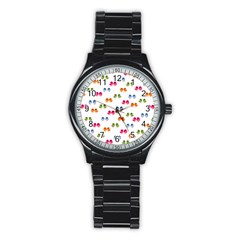 Tweet-hearts Pattern Stainless Steel Round Watch by WensdaiAmbrose