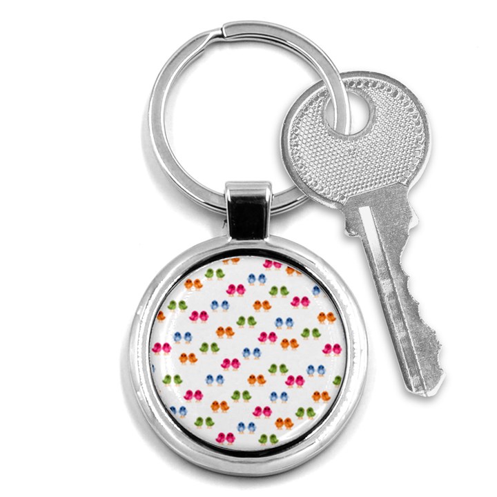 Tweet-Hearts Pattern Key Chains (Round) 