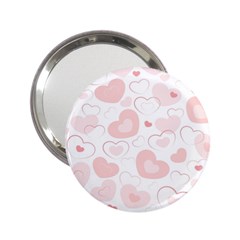 Pastel Pink Hearts 2 25  Handbag Mirrors by retrotoomoderndesigns