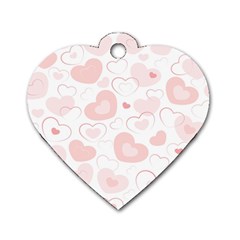 Pastel Pink Hearts Dog Tag Heart (one Side) by retrotoomoderndesigns