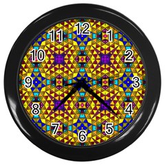 Tile Background Image Graphic Abstract Wall Clock (black) by Pakrebo