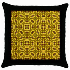 Tile Background Image Graphic Yellow Throw Pillow Case (black) by Pakrebo