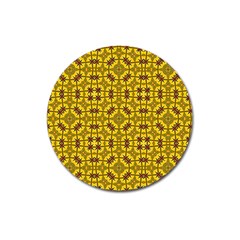 Tile Background Image Graphic Yellow Magnet 3  (round) by Pakrebo