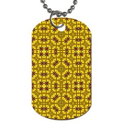 Tile Background Image Graphic Yellow Dog Tag (two Sides) by Pakrebo