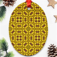 Tile Background Image Graphic Yellow Oval Ornament (two Sides) by Pakrebo