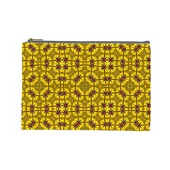 Tile Background Image Graphic Yellow Cosmetic Bag (large) by Pakrebo