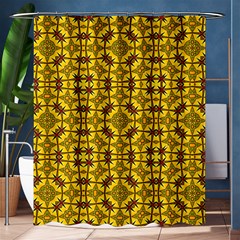 Tile Background Image Graphic Yellow Shower Curtain 60  X 72  (medium)  by Pakrebo