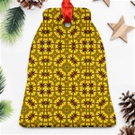 Tile Background Image Graphic Yellow Bell Ornament (Two Sides) Back