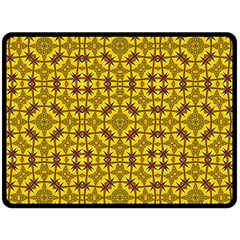 Tile Background Image Graphic Yellow Double Sided Fleece Blanket (large)  by Pakrebo