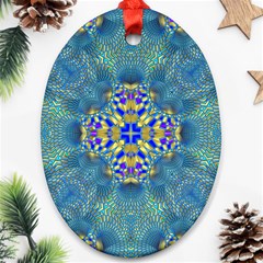 Tile Background Image Graphic Oval Ornament (two Sides) by Pakrebo