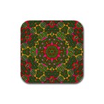 Background Image Pattern Rubber Square Coaster (4 pack)  Front