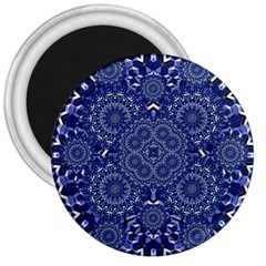 Farbenpracht Kaleidoscope Blue 3  Magnets by Pakrebo