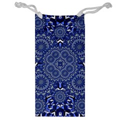 Farbenpracht Kaleidoscope Blue Jewelry Bag by Pakrebo