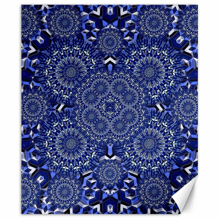 Farbenpracht Kaleidoscope Blue Canvas 8  x 10 