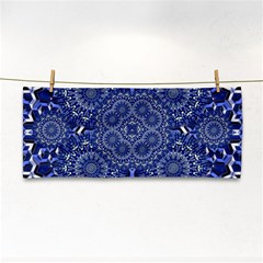 Farbenpracht Kaleidoscope Blue Hand Towel by Pakrebo