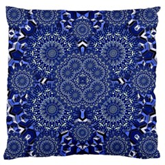 Farbenpracht Kaleidoscope Blue Large Cushion Case (two Sides) by Pakrebo