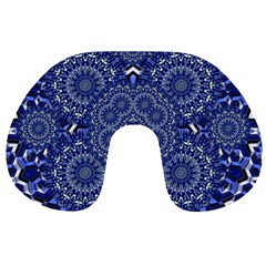 Farbenpracht Kaleidoscope Blue Travel Neck Pillows by Pakrebo