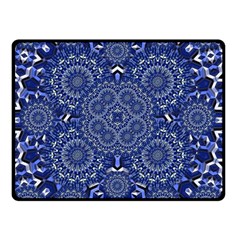 Farbenpracht Kaleidoscope Blue Double Sided Fleece Blanket (small)  by Pakrebo