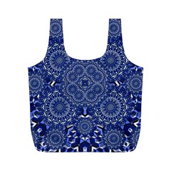 Farbenpracht Kaleidoscope Blue Full Print Recycle Bag (m) by Pakrebo