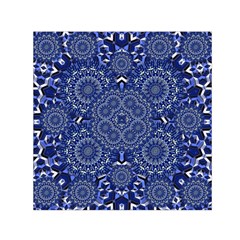 Farbenpracht Kaleidoscope Blue Small Satin Scarf (square) by Pakrebo