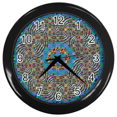 Tile Pattern Background Image Wall Clock (black)