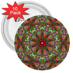 Fractal Image  Background 3  Buttons (10 Pack)  by Pakrebo