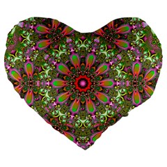 Fractal Image  Background Large 19  Premium Flano Heart Shape Cushions by Pakrebo