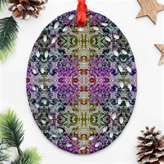 Background Image Pattern Oval Filigree Ornament (two Sides) by Pakrebo