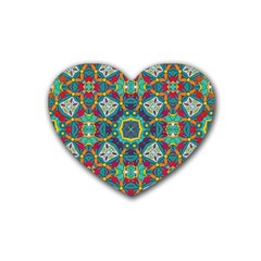 Farbenpracht Kaleidoscope Art Heart Coaster (4 Pack) 