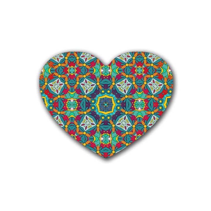 Farbenpracht Kaleidoscope Art Heart Coaster (4 pack) 