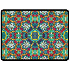 Farbenpracht Kaleidoscope Art Double Sided Fleece Blanket (large)  by Pakrebo