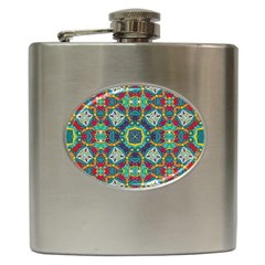 Farbenpracht Kaleidoscope Art Hip Flask (6 Oz) by Pakrebo