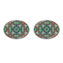 Farbenpracht Kaleidoscope Art Cufflinks (oval) by Pakrebo