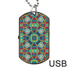 Farbenpracht Kaleidoscope Art Dog Tag Usb Flash (two Sides) by Pakrebo