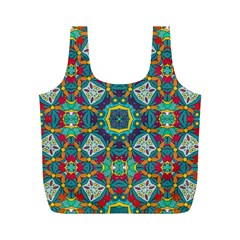 Farbenpracht Kaleidoscope Art Full Print Recycle Bag (m) by Pakrebo