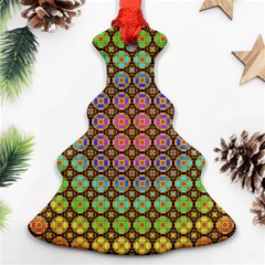 Tile Background Image Pattern Art Christmas Tree Ornament (two Sides) by Pakrebo