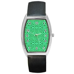 Triangle Background Pattern Barrel Style Metal Watch by Pakrebo