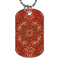 Tile Background Image Pattern 3d Red Dog Tag (two Sides) by Pakrebo