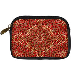 Tile Background Image Pattern 3d Red Digital Camera Leather Case by Pakrebo