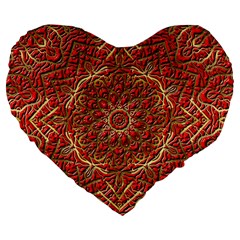 Tile Background Image Pattern 3d Red Large 19  Premium Flano Heart Shape Cushions by Pakrebo