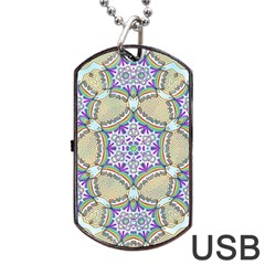 Ornament Kaleidoscope Dog Tag Usb Flash (two Sides) by Pakrebo