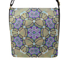 Ornament Kaleidoscope Flap Closure Messenger Bag (l) by Pakrebo