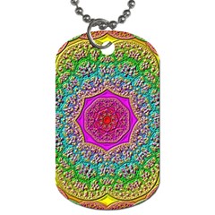 Mandala  Background Geometric Dog Tag (one Side) by Pakrebo