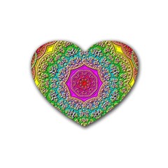 Mandala  Background Geometric Heart Coaster (4 Pack)  by Pakrebo