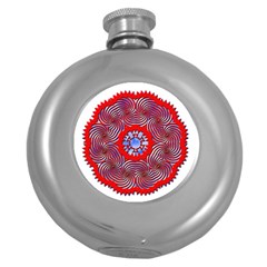 Tile Pattern Background Image Round Hip Flask (5 Oz) by Pakrebo