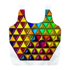 Cube Diced Tile Background Image Full Print Recycle Bag (l) by Pakrebo