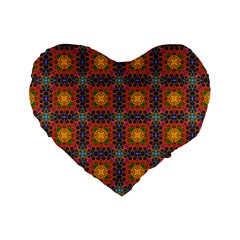 Tile Background Image Decorative Standard 16  Premium Flano Heart Shape Cushions by Pakrebo