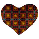 Tile Background Image Decorative Large 19  Premium Flano Heart Shape Cushions Back