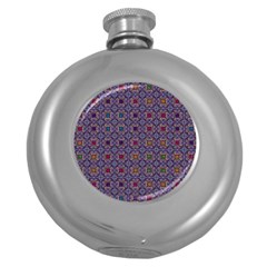 Tile Background Image Pattern Round Hip Flask (5 Oz) by Pakrebo